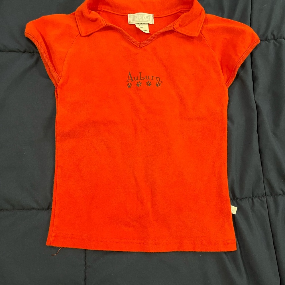 Third Street Girls Youth Medium 10/12 Orange Auburn polo